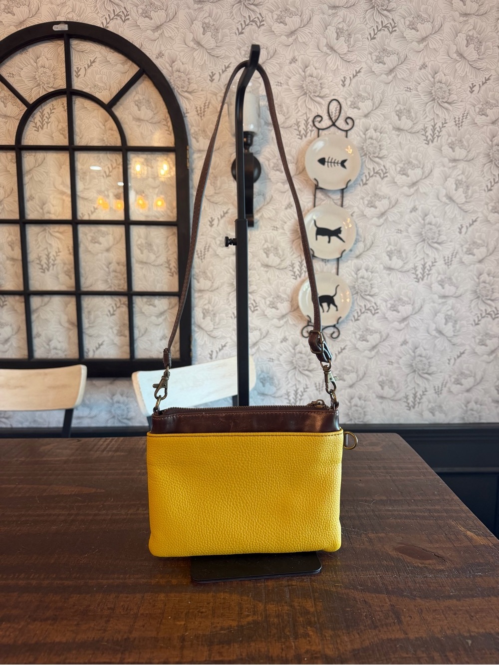 Chala Yellow & Brown Corgi Applique Crossbody Bag - Picture 2 of 7